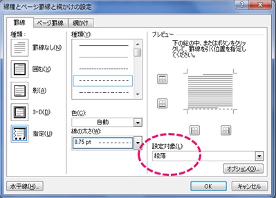 ワード 切り取り線を引きたい わたしの覚書